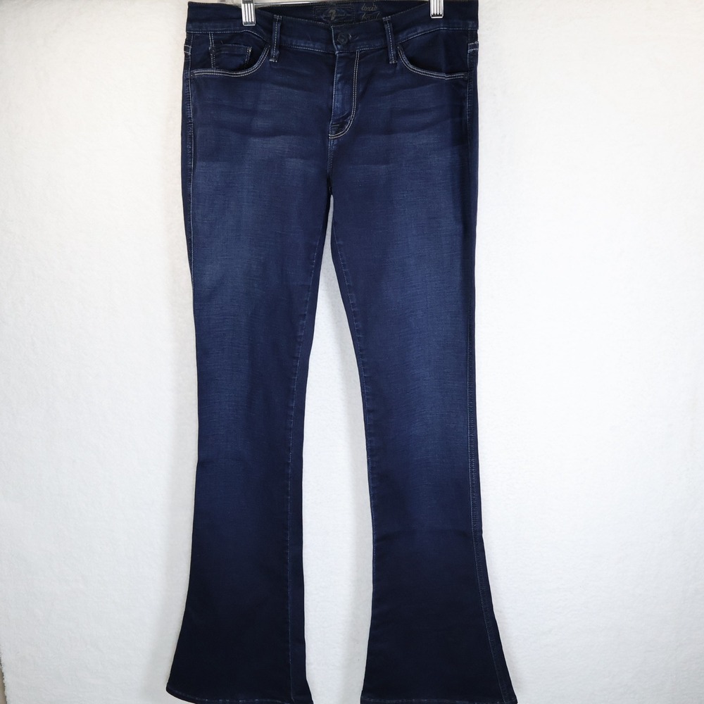 7 For All Mankind Lexie Kaylie Petite Flare Jeans Blue Wash Size 30
